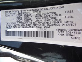 2002 TOYOTA TACOMA PRERUNNER BLACK XTRA CAB 3.4L AT 2WD Z18066